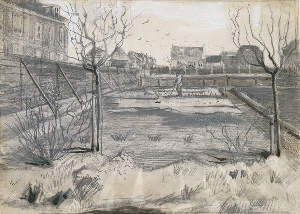 Vincent van Gogh, Flower Nursery on the Schenkweg in The Hague, 1882 (pen and pencil on paper)