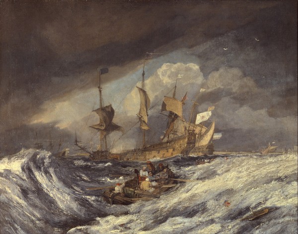 Joseph Mallord William Turner, Boats Carrying Out Anchors to the Dutch Men of War, c.1804 (oil on canvas)