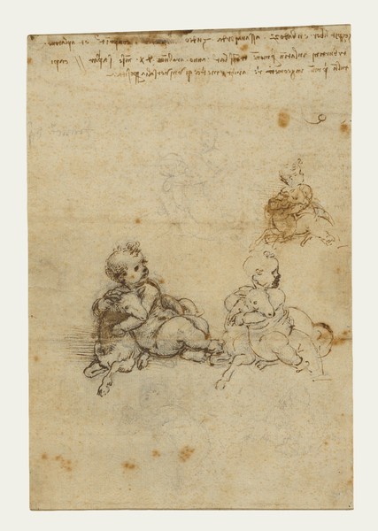 Leonardo da Vinci, Studies for the Christ Child with a Lamb, c.1503-1506 (black chalk, pen and brown ink)