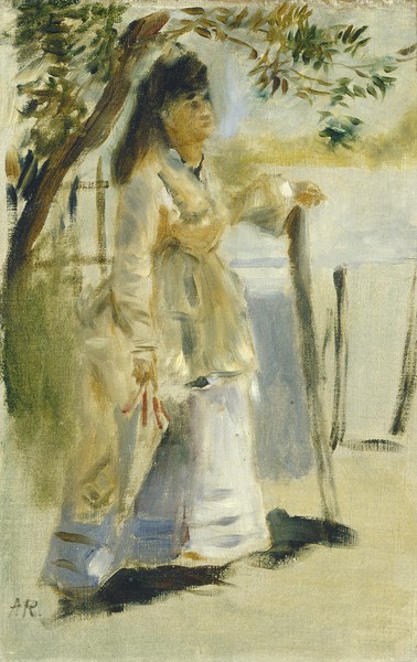 Pierre-Auguste Renoir, Woman by a Fence, 1866 (oil on canvas)