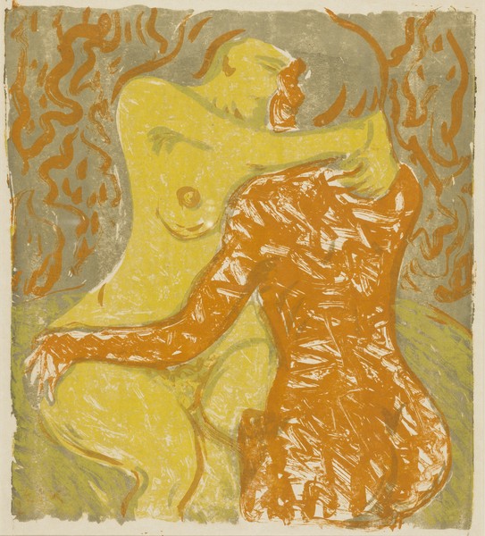Ernst Ludwig Kirchner, Love scene, 1908 (lithograph)