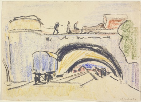 Ernst Ludwig Kirchner, Railway and Bridge, 1903 (crayon and charcoal on heavy wove paper)