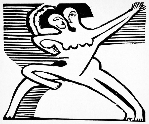 Ernst Ludwig Kirchner, Two dancers, 1932 (woodcut)