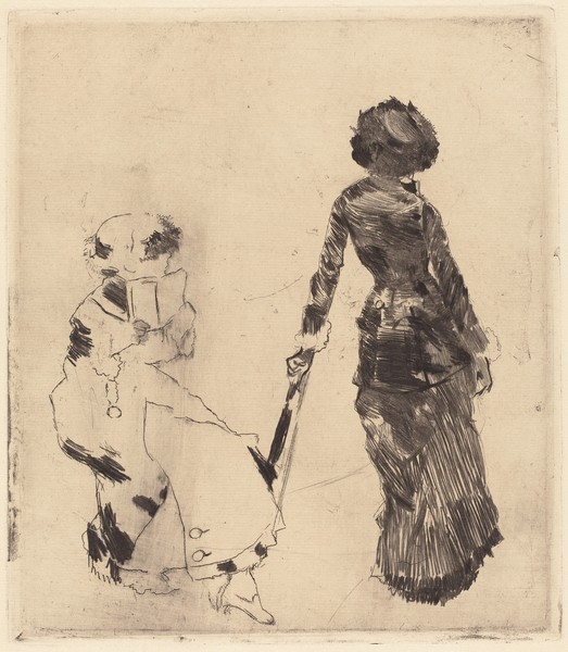 Edgar Degas, Mary Cassatt at the Louvre: The Etruscan Gallery, 1879-80 (soft-ground etching and drypoint on laid paper)