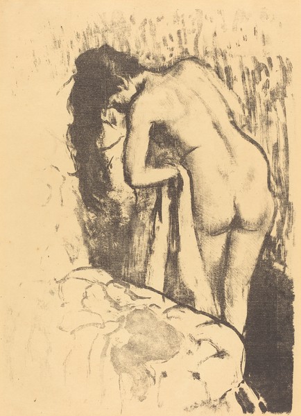 Edgar Degas, Nude Woman Standing, Drying Herself (Femme nue debout, a sa toilette), c.1890 (litho)