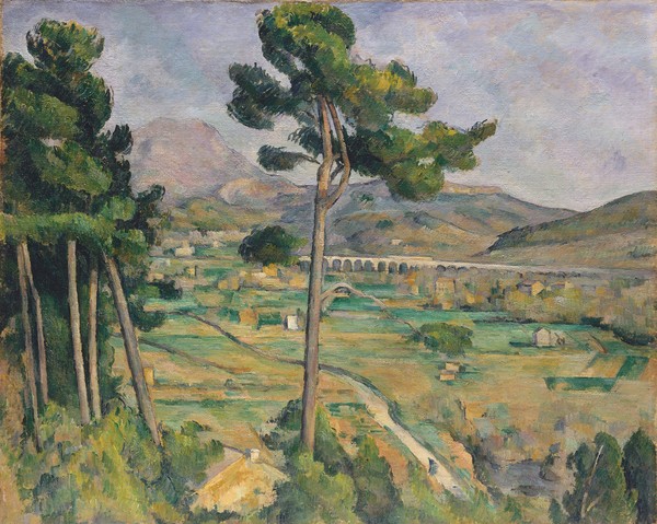 Paul Cézanne, Landscape with viaduct: Montagne Sainte-Victoire, c.1885-87 (oil on canvas)