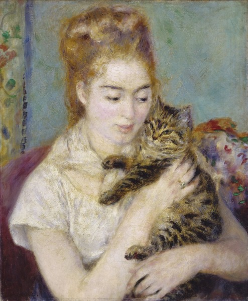 Pierre-Auguste Renoir, Woman with a Cat, c.1875 (oil on canvas)