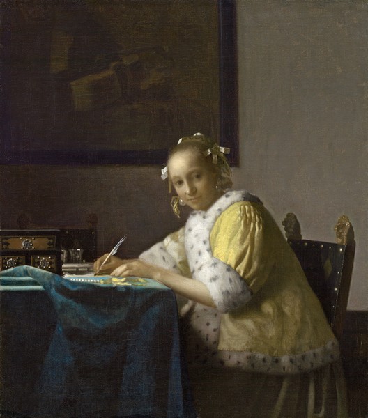 Jan Vermeer, A Lady Writing, c. 1665 (oil on canvas)