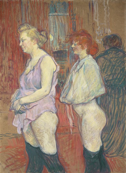 Henri de Toulouse-Lautrec, Rue des Moulins, 1894 (oil on cardboard on wood)