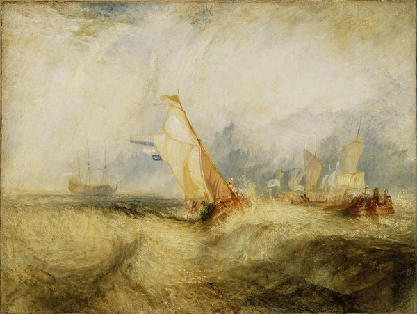 Joseph Mallord William Turner, Van Tromp Going About to Please His Masters - Ships a Sea Getting a Good Wetting, 1844 (oil on canvas)
