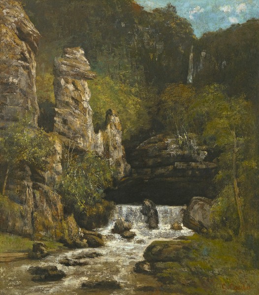 Gustave Courbet, Landscape with a Waterfall, c.1865 (oil on canvas)