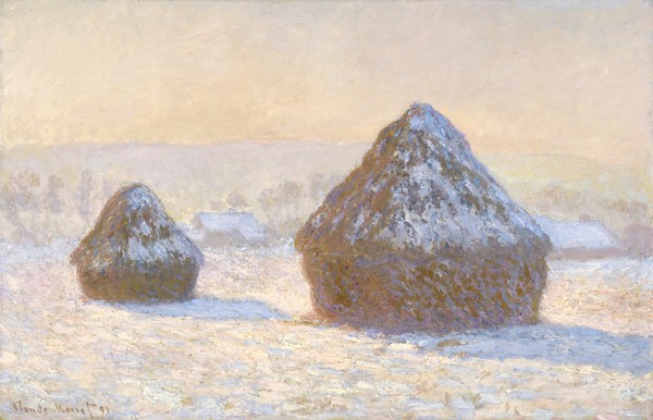 Claude Monet, Wheatstaks, snow Effect, Morning, 1891 (oil on canvas)