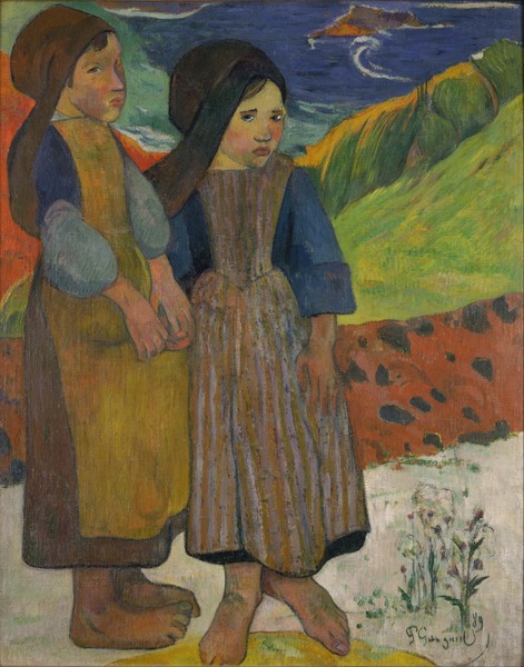 Paul Gauguin, Little Breton Girls by the Sea, 1889 (oil on canvas)