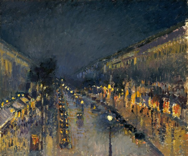 Camille Pissarro, The Boulevard Montmartre at Night, 1897 (oil on canvas)