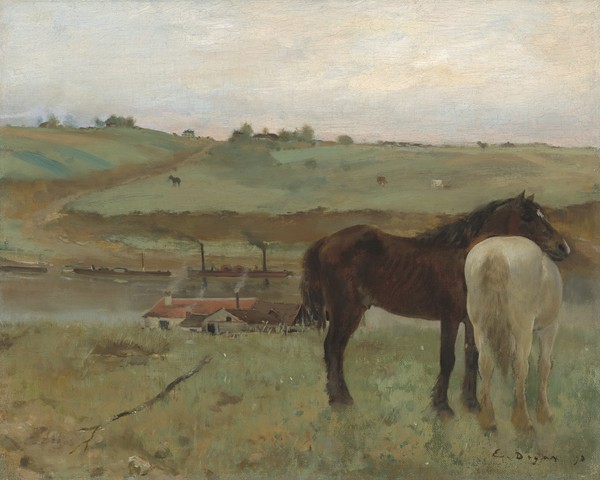 Edgar Degas, Horses in a Meadow, 1871 (oil on canvas)
