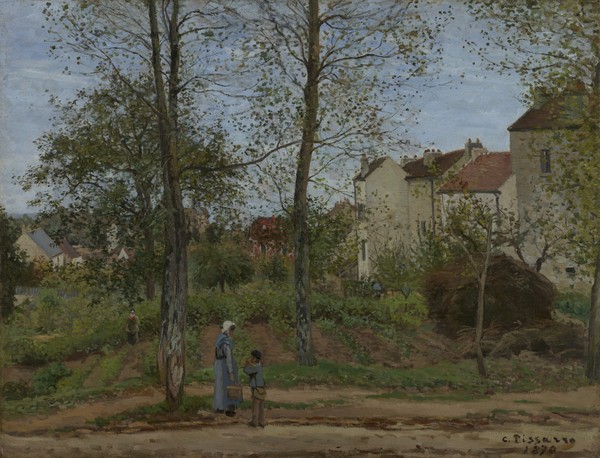 Camille Pissarro, Houses at Bougival, 1870 (oil on canvas)