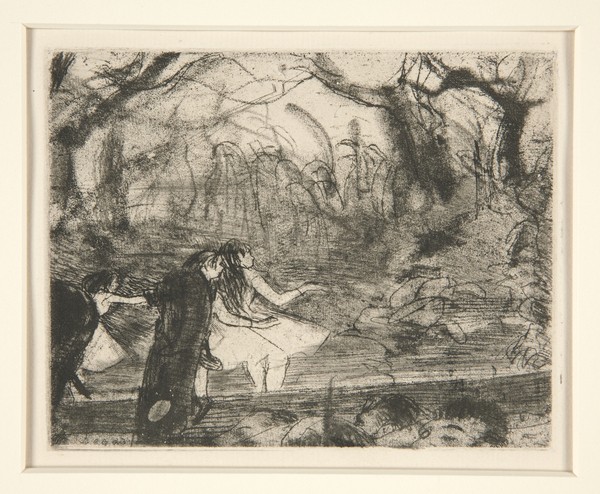Edgar Degas, On Stage III, 1877 (soft ground etching and roulette on paper)