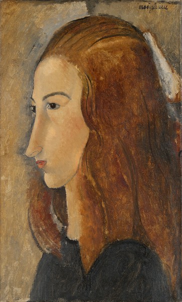 Amedeo Modigliani, Portrait of a Young Woman, 1918 (oil on canvas) (Portrait, Gesicht, junge Frau,  Expressionismus, klassische Moderne, Malerei, Wohnzimmer, Treppenhaus, Wunschgröße, bunt)
