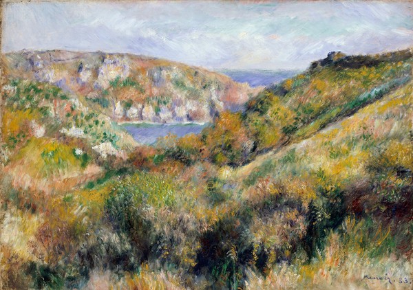 Pierre-Auguste Renoir, Hills around the Bay of Moulin Huet, Guernsey, 1883 (oil on canvas)