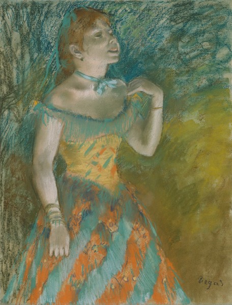 Edgar Degas, The Singer in Green, c.1884 (pastel on light blue laid paper)