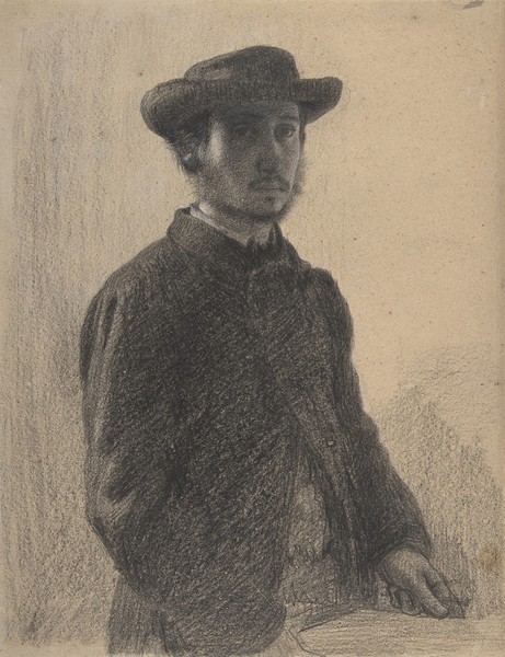 Edgar Degas, Self-Portrait, c.1857 (black chalk and graphite with white on beige wove paper)