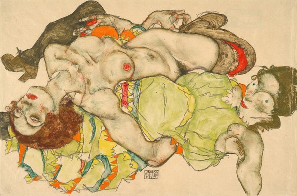Egon Schiele, Female Lovers, 1915 (gouache and pencil)