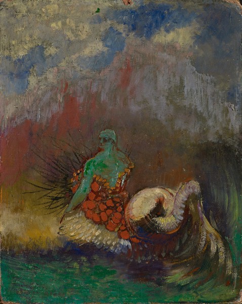 Odilon Redon, Siren, c.1900 (oil and gold powder on fibreboard)