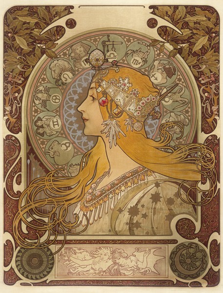 Alfons Maria Mucha, Zodiac, 1896 (colour litho)