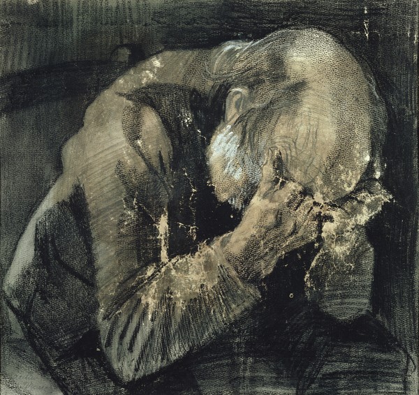 Vincent van Gogh, Man with his head in his hands (pencil on paper)