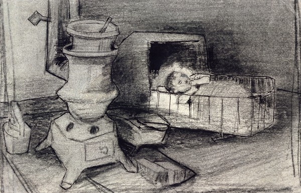 Vincent van Gogh, Cradle (pencil on paper)