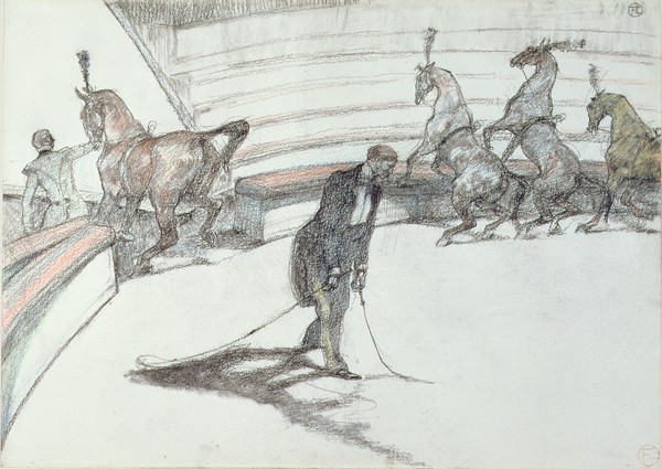 Henri de Toulouse-Lautrec, Au Cirque: Chevaux en Liberte, 1899 (black & coloured crayon on paper)