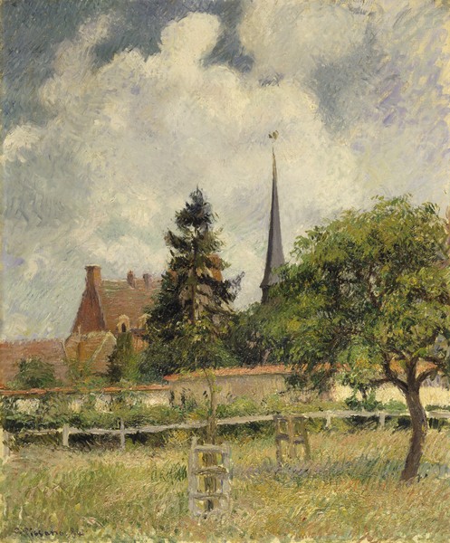 Camille Pissarro, The Church at Eragny, 1884 (oil on canvas)