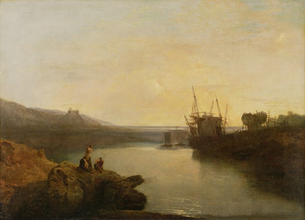 Joseph Mallord William Turner, Harlech Castle, from Twgwyn Ferry, Summer's Evening Twilight (oil on canvas)