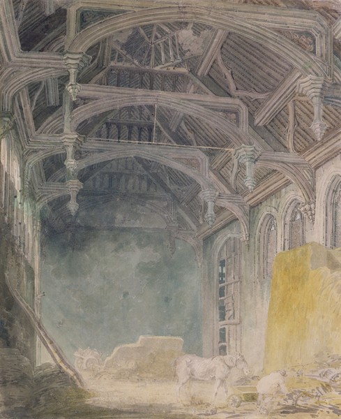 Joseph Mallord William Turner, Interior of St. John's Palace, Eltham, c.1793 (w/c over graphite on paper)