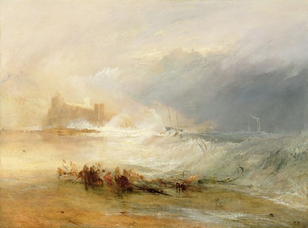 Joseph Mallord William Turner, Wreckers - Coast of Northumberland, With a Steam Boat Assisting a Ship off Shore, 1834 (oil on canvas)