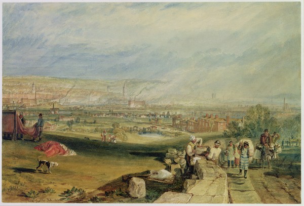 Joseph Mallord William Turner, Leeds (w/c on wove paper) (Landschaft, England, Romantik, Malerei, Klassiker, Wohnzimmer, Wunschgröße, bunt)
