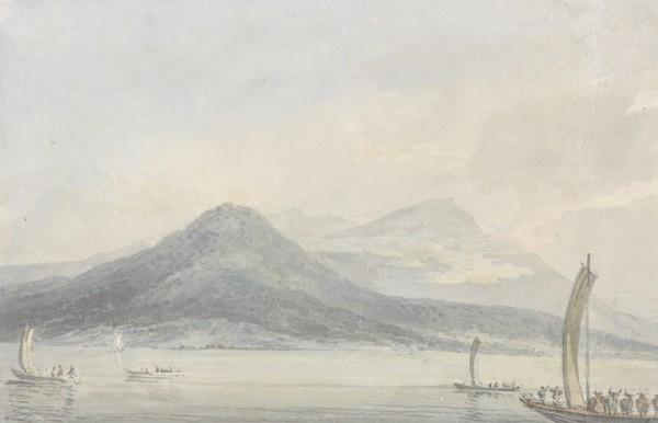 Joseph Mallord William Turner, Lago Maggiore from Isola Borromena, c.1795 (w/c over graphite on paper)