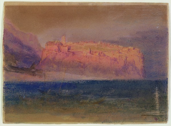 Joseph Mallord William Turner, Corsica, (Monaco?) c.1830-35 (w/c on brown paper)
