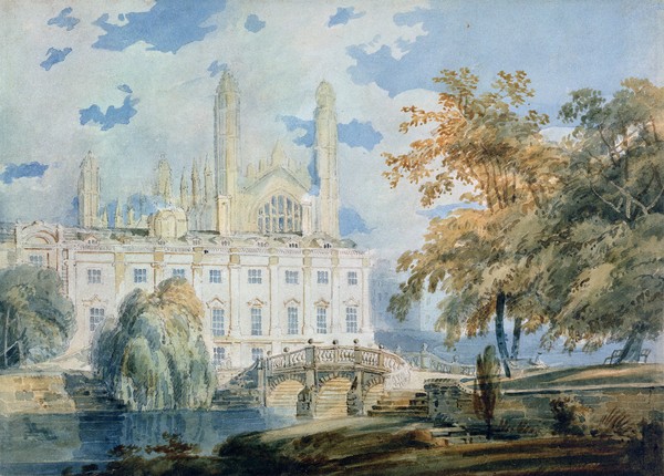 Joseph Mallord William Turner, Clare Hall and the West End of King's College Chapel, Cambridge, from the banks of the River Cam, 1793 (pencil & w/c on paper)