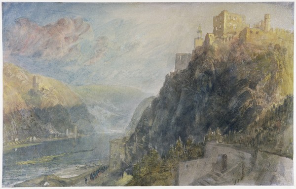 Joseph Mallord William Turner, Rheinfels looking to Katz and Gourhausen, 1817 (w/c & gouache on paper)