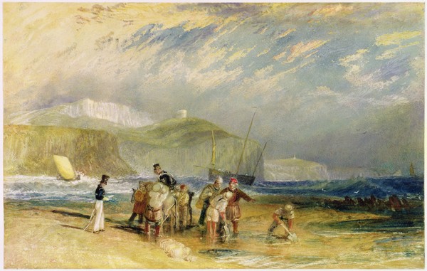 Joseph Mallord William Turner, Folkestone Harbour and Coast to Devon, c.1830 (w/c and gouache on paper)