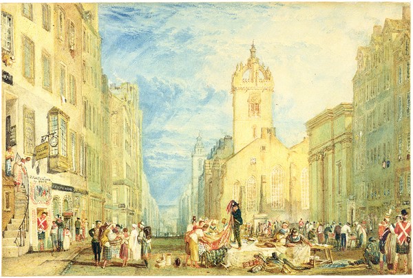 Joseph Mallord William Turner, High Street, Edinburgh, c.1818 (w/c, pen, ink, graphite and scratching out on wove paper)