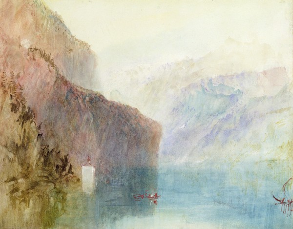 Joseph Mallord William Turner, Tell's Chapel, Lake Lucerne, c.1841 (w/c with pen on paper)