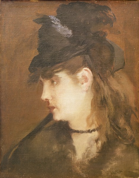 Edouard Manet, Berthe Morisot in a Black Hat (oil on canvas)