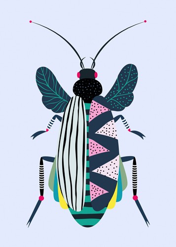 Ayse, Beatle (Käfer, Insekt, Grafik, Pop Art, Plakativ, Wunschgröße, Treppenhaus, Wohnzimmer, bunt)