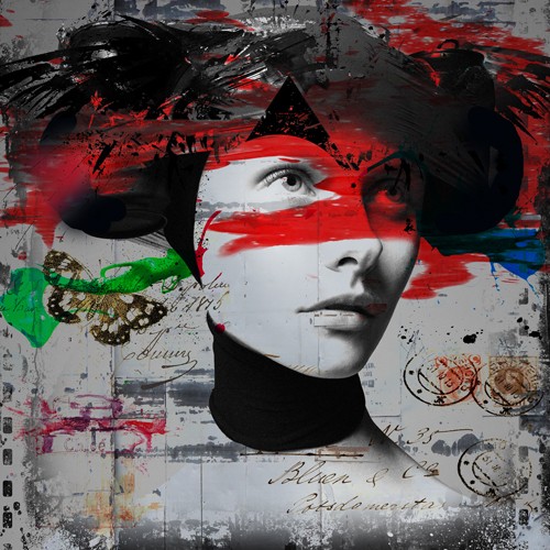 Micha Baker, Graceful (Frau, Schönheit, Schmetterlinge, Persönlichkeiten, Portrait,  Pop Art, Collage, Fotokunst, Jugendzimmer, Wohnzimmer, Treppenhaus, Wunschgröße, bunt)