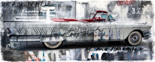 Micha Baker, Driving Home II (Oldtimer, Straßenkreuzer, Oldtimer, Pop Art,  Fotokunst, modern, Jugendzimmer, Wohnzimmer, Treppenhaus, Wunschgröße, bunt)