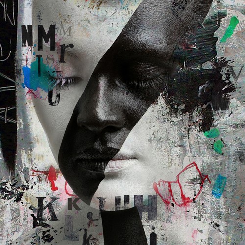Micha Baker, Black Beauty (Portrait, Schwarze, Frau, Pop Art,  Fotokunst, modern, Jugendzimmer, Wohnzimmer, Treppenhaus, Wunschgröße, bunt)