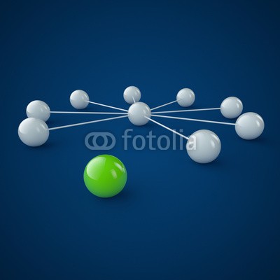 ag visuell, 3D Grafik / 3D Illustration: Network und Social Media (web, network, vernetzung, geschosse, ball, ball, individuell, individualität, anders sein, anders, individuell, einzigartig, vip, einsamkeit, abgeschiedenheit, gegenüberstellung, kontrast, originell, kontrast, ideen, abstrakt, kreativität, erfol)
