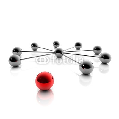 ag visuell, 3D Grafik / 3D Illustration: Network und Social Media (web, network, vernetzung, geschosse, ball, ball, individuell, individualität, anders sein, anders, individuell, einzigartig, vip, einsamkeit, abgeschiedenheit, gegenüberstellung, kontrast, originell, kontrast, ideen, abstrakt, kreativität, erfol)